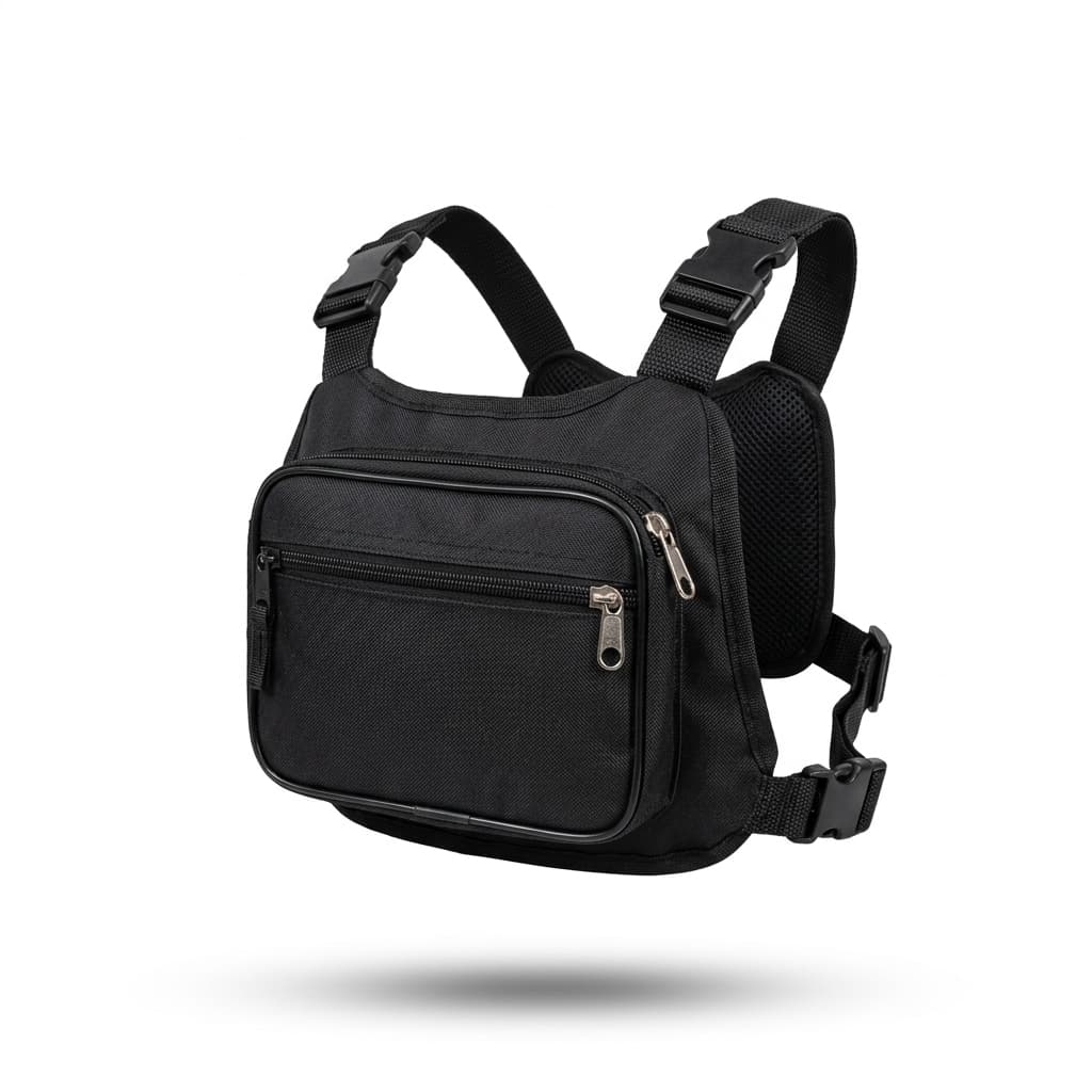 Bolsa Peito Masculina Chest Bag Motoboy Uber Transversal Antifurto com Bolsos Ajustável Unissex