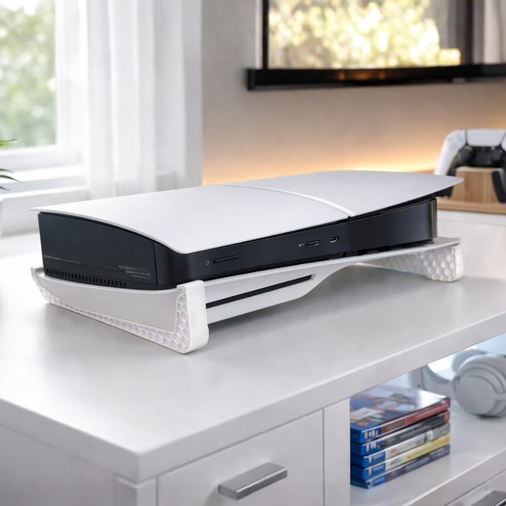 Suporte Ps5 Slim C/ Disco Base Elevada Play 5 Horizontal Deitado Stand Playstation 5 Ventilação