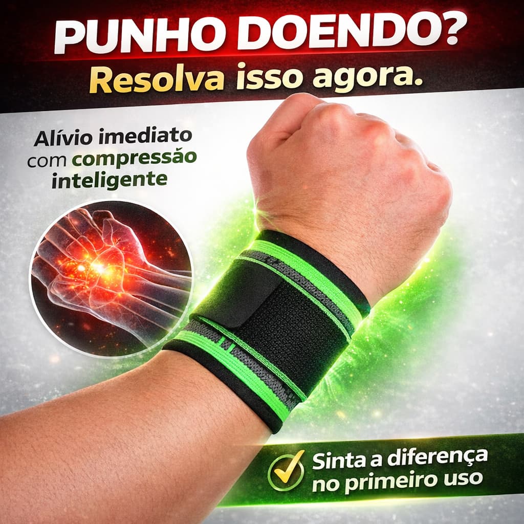 Protetor de Punho Ortopédico Compressão Ajustável Par Munhequeira Tendinite Túnel do Carpo BM-F1046