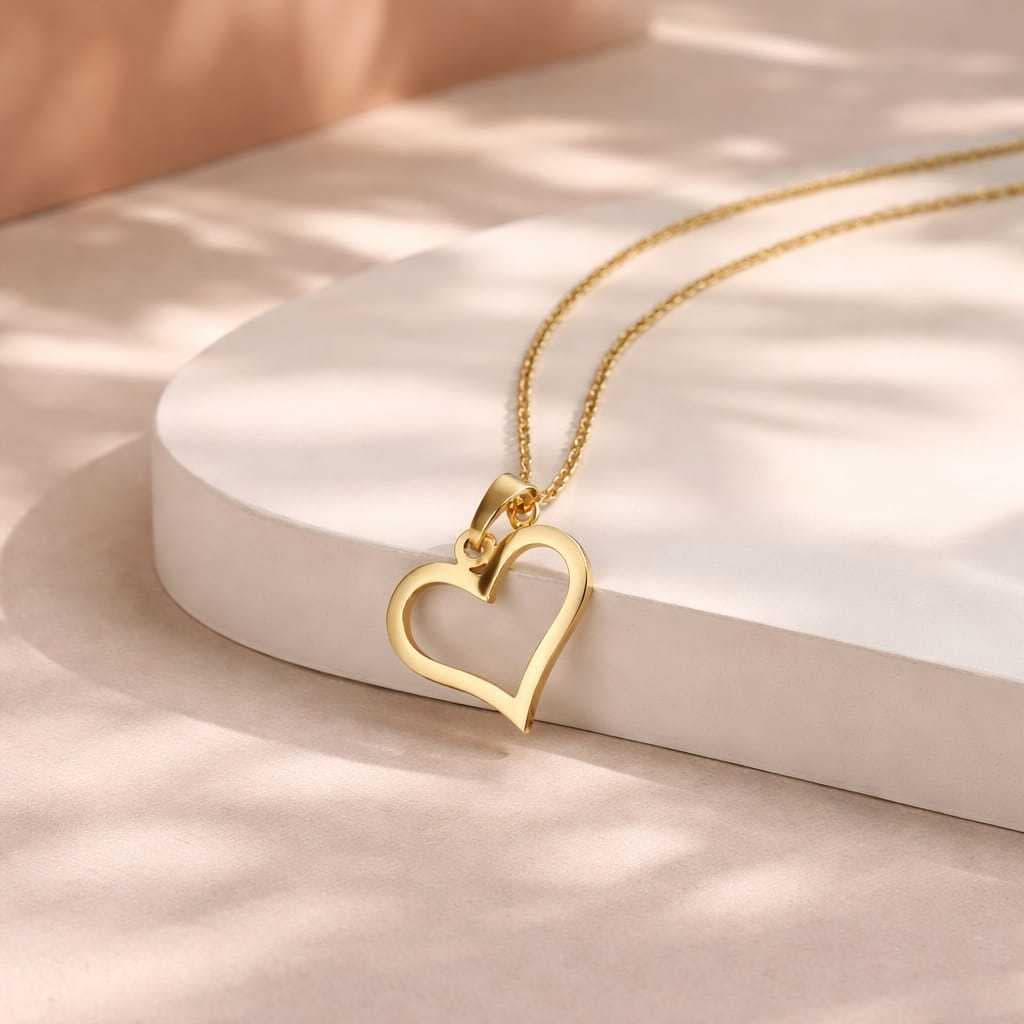 Colar Minimalista Coração Vazado - Elegância Parisiense ✨
