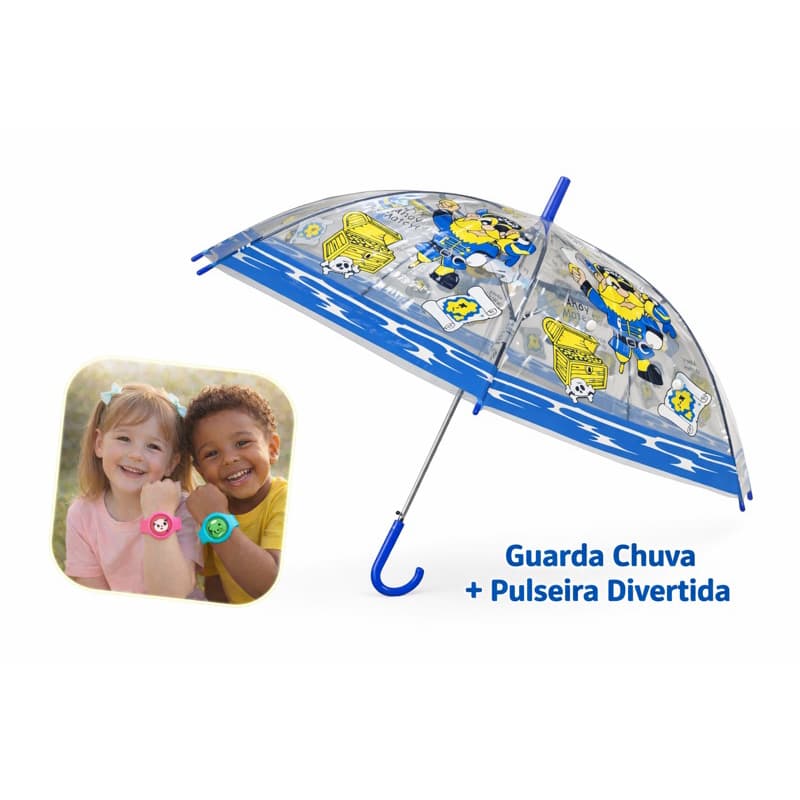 Guarda Chuva Infantil  + Pulseira divertida que pisca.