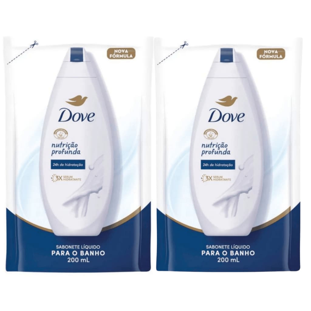 Kit 2 Refil Sabonete Dove Nutrição Profunda 200ml cada