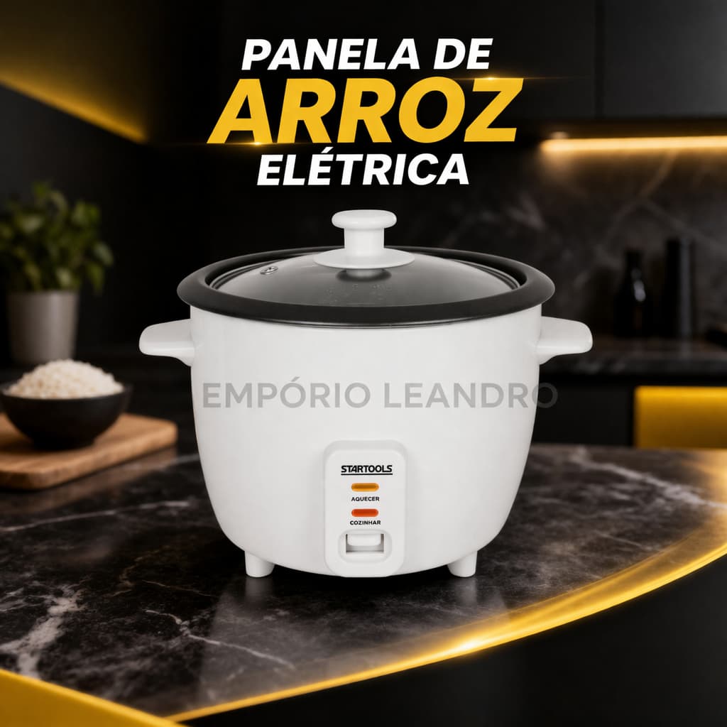 Panela de Arroz Elétrica 1,3L | Cozimento Automático com Acessórios