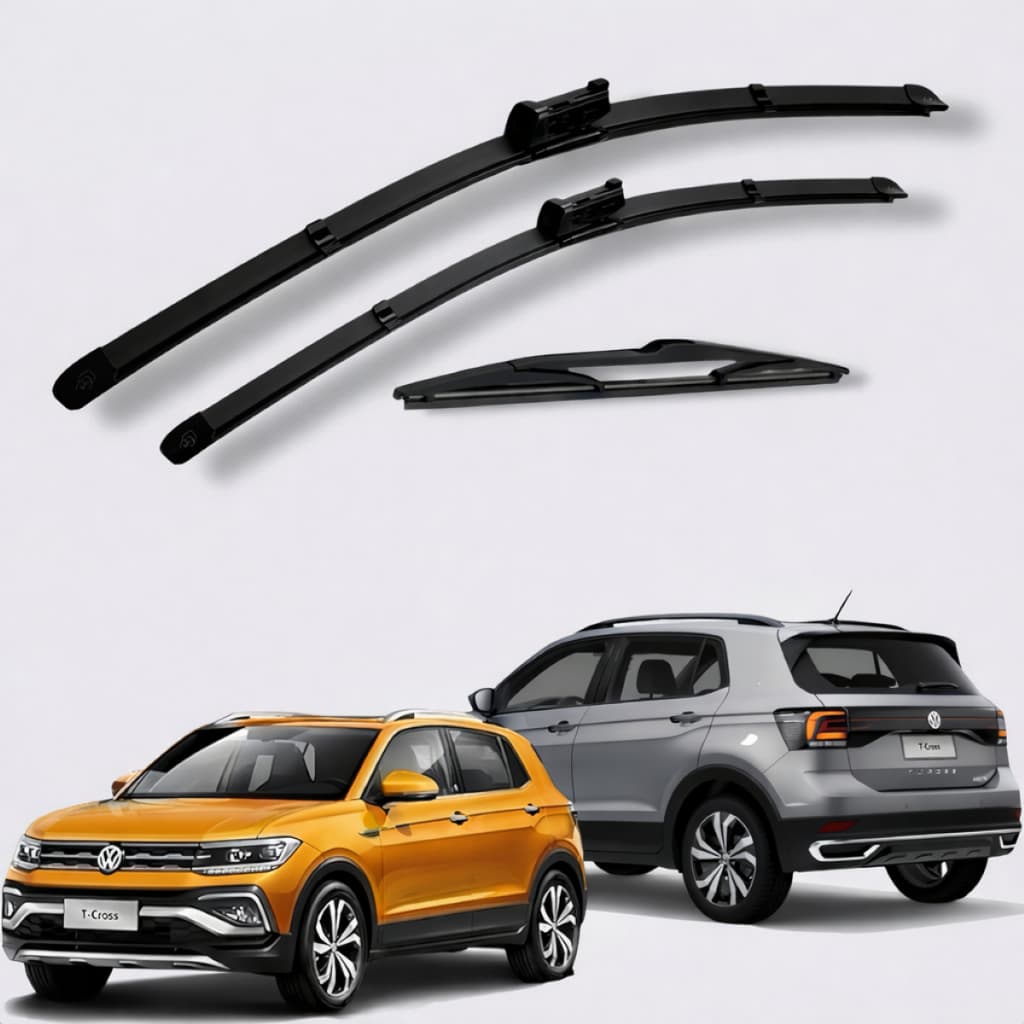 Kit Palheta Limpador Parabrisa Silicone Crossfox 2005 2006 2007 2008 2009 2010 2011 2012