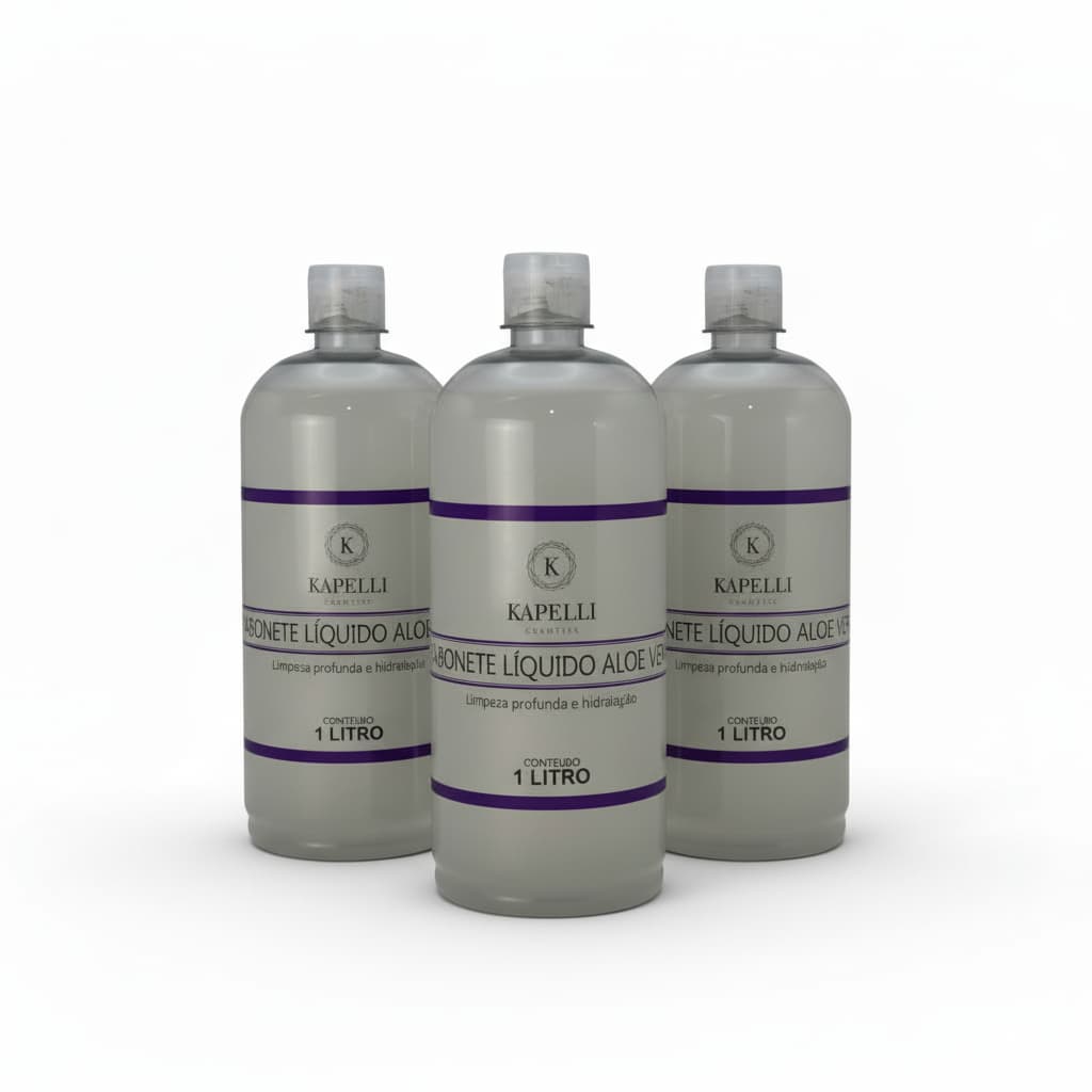 Sabonete Líquido Aloe Vera 1 Litro Kapelli 3 Unidades