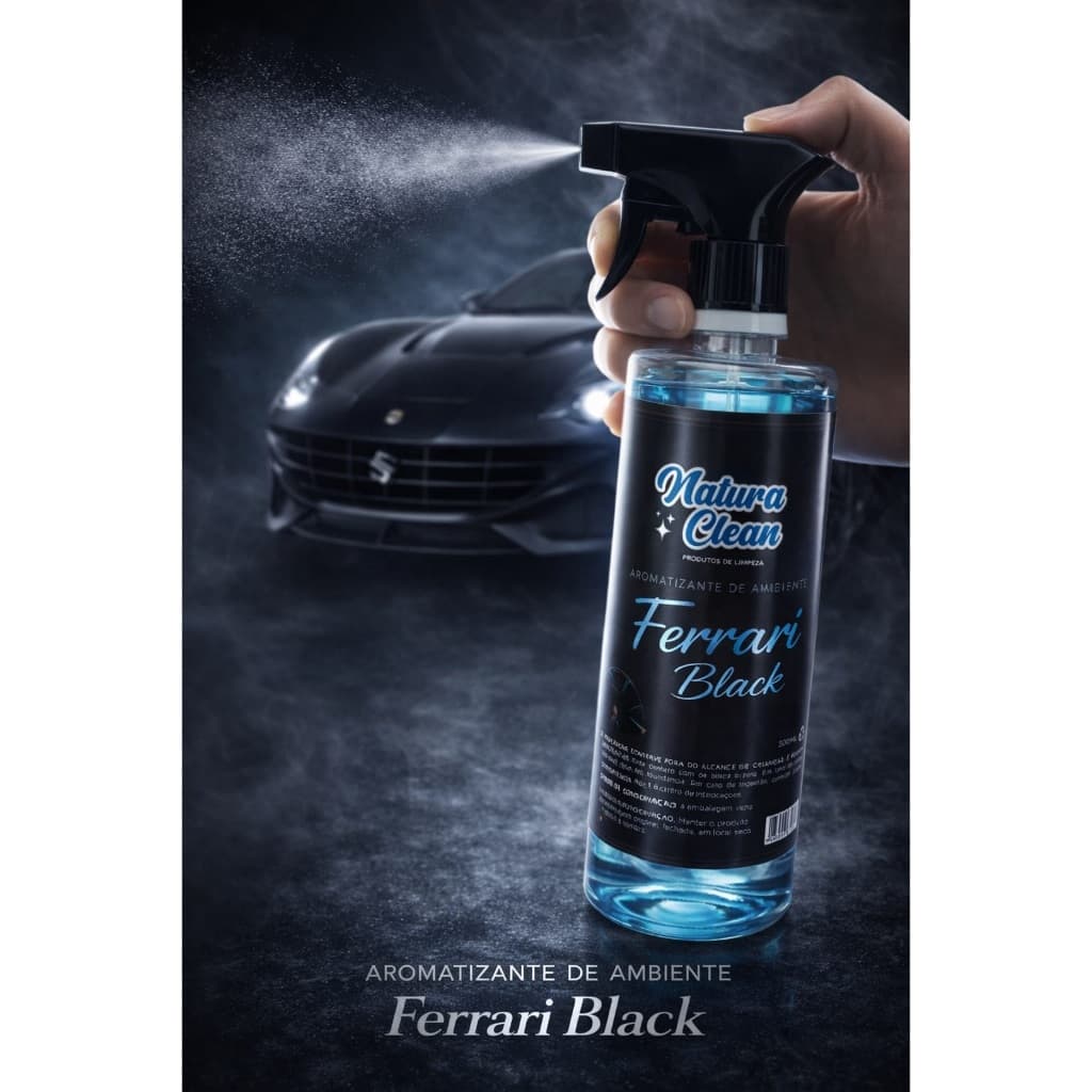 Difusor Aromatizante Ambiente Ferrari Black 500ml Natura Clean Essência Automotiva Carro Casa Escrit