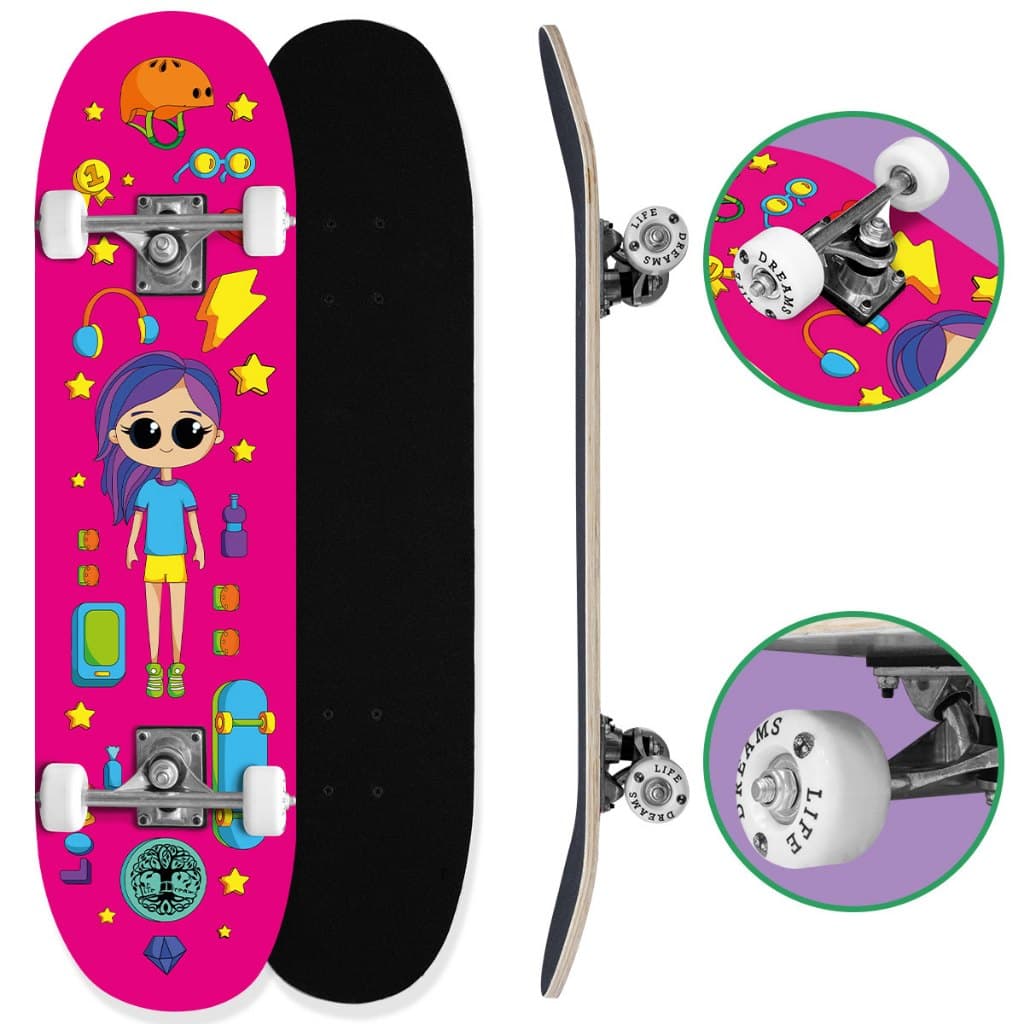 Skate completo montado infantil Cute Doll Life Dreams