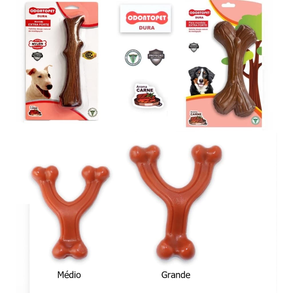 Mordedor ODONTOPET para Cães de Grande e Médio Porte, Limpeza Dental Resistente e Sabor Carne