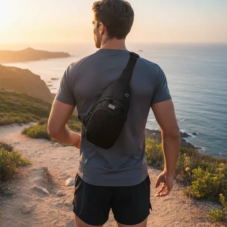 Bolsa Tranversal Masculina Femina Mochila Peito e Ombro Unissex Impermeavel Academia Caminha Passeio