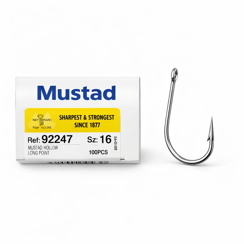 50 Anzol De Pesca C/Fisga Mustad Norueguês 92247-NI Aço Carbono Niquelado Haste Com Farpa Para Isca Natural