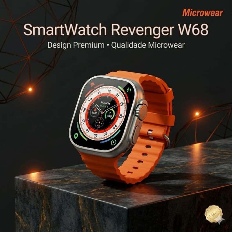 Smartwatch Microwear Ultra 9/  Ultra 9 Plus/ W68 GPS NFC AMOLED Ligações Bluetooth 5.2 1GB IP68 Android iOS