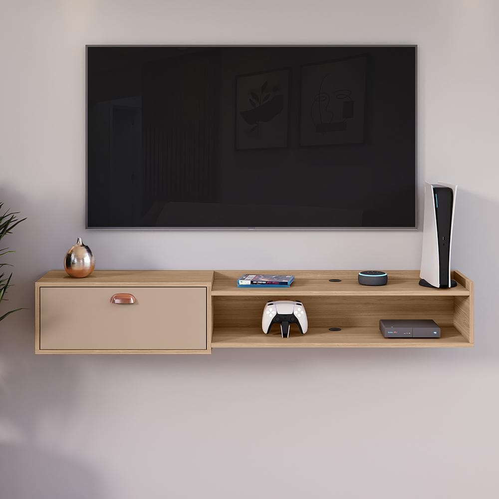 Rack Suspenso para Sala Tv 0.90 ate 1.80cm Home TV Decoração Sala Quarto nicho 1 Porta Varias Cores Painel para TV