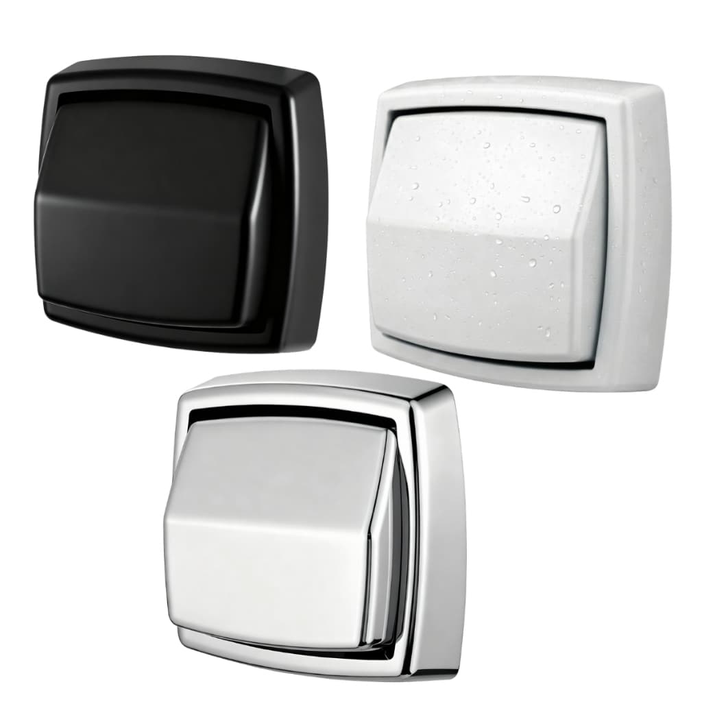 Acabamento Descarga Hydra Docol Deca Cromado Preto Branco Luxo Banheiro
