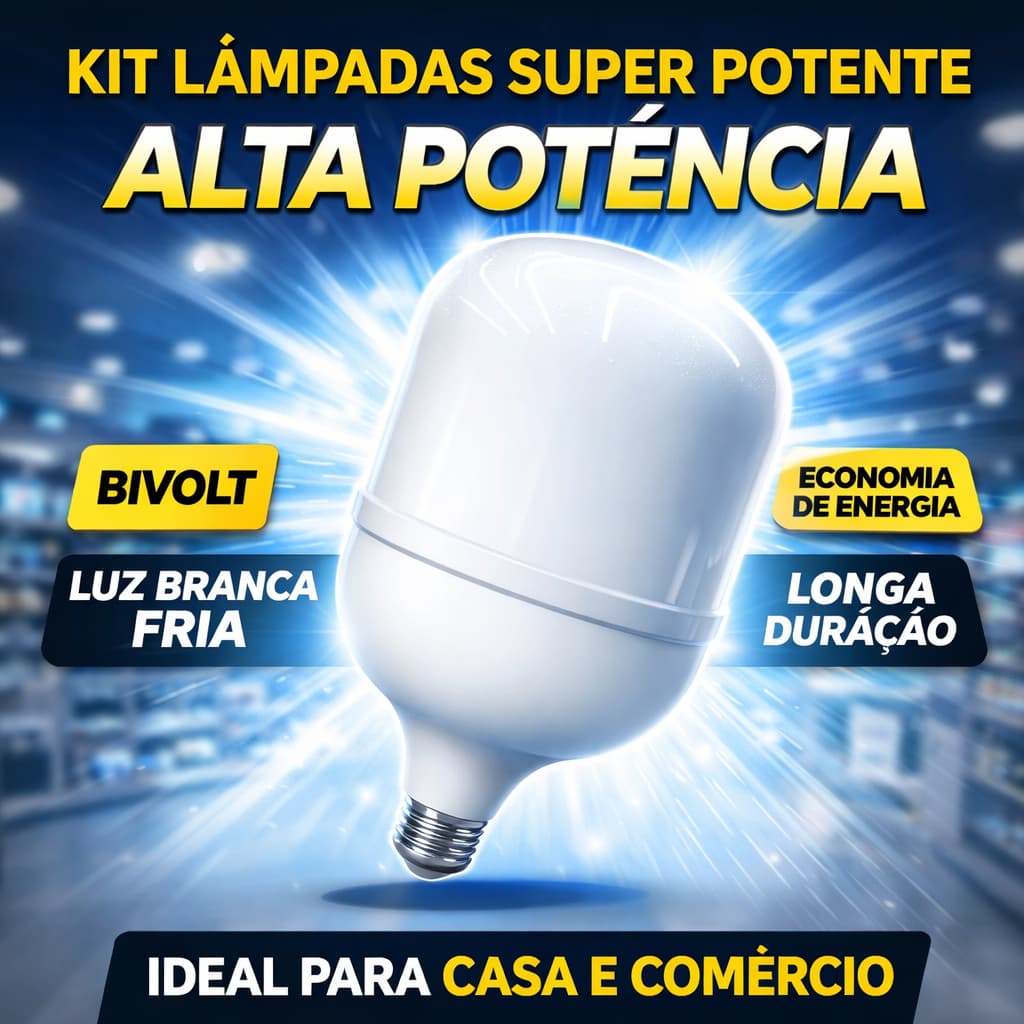 Lâmpada LED Bulbo 100W Branco Frio 6500K Bivolt Alta Potência Econômica Super Brilho