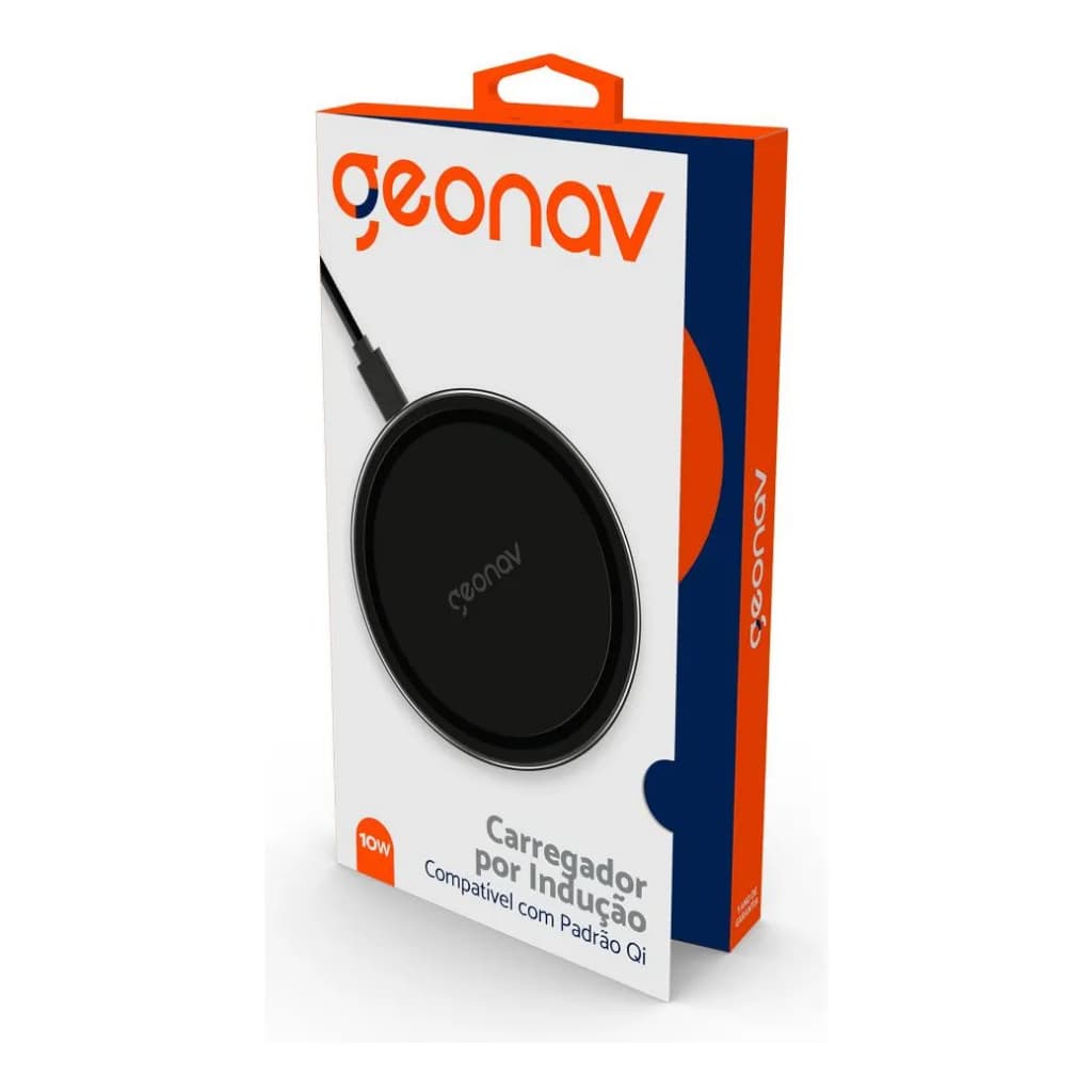 Geonav Carregador por Indução de mesa 10W, carregamento rápido, compatível com Android e iPhone
