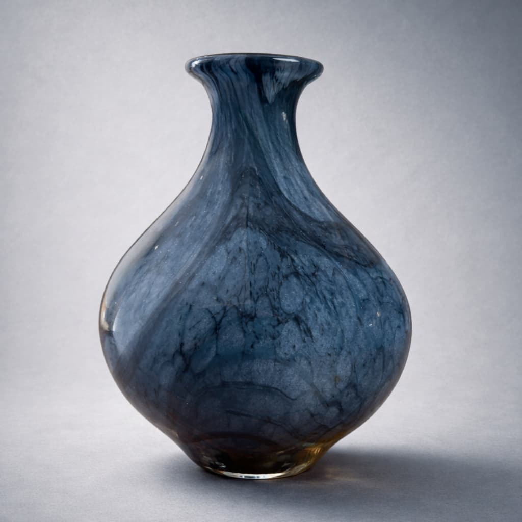 Vaso Murano Decorativo Azul Safira 24,5x18,5cm Casa, Decor