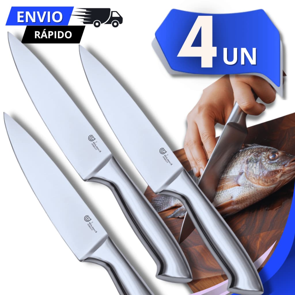Kit Faca Inox Peixeira Profissional 6" Lâmina Corte de Precisão Churrasco Açougue Carnes Utensílios