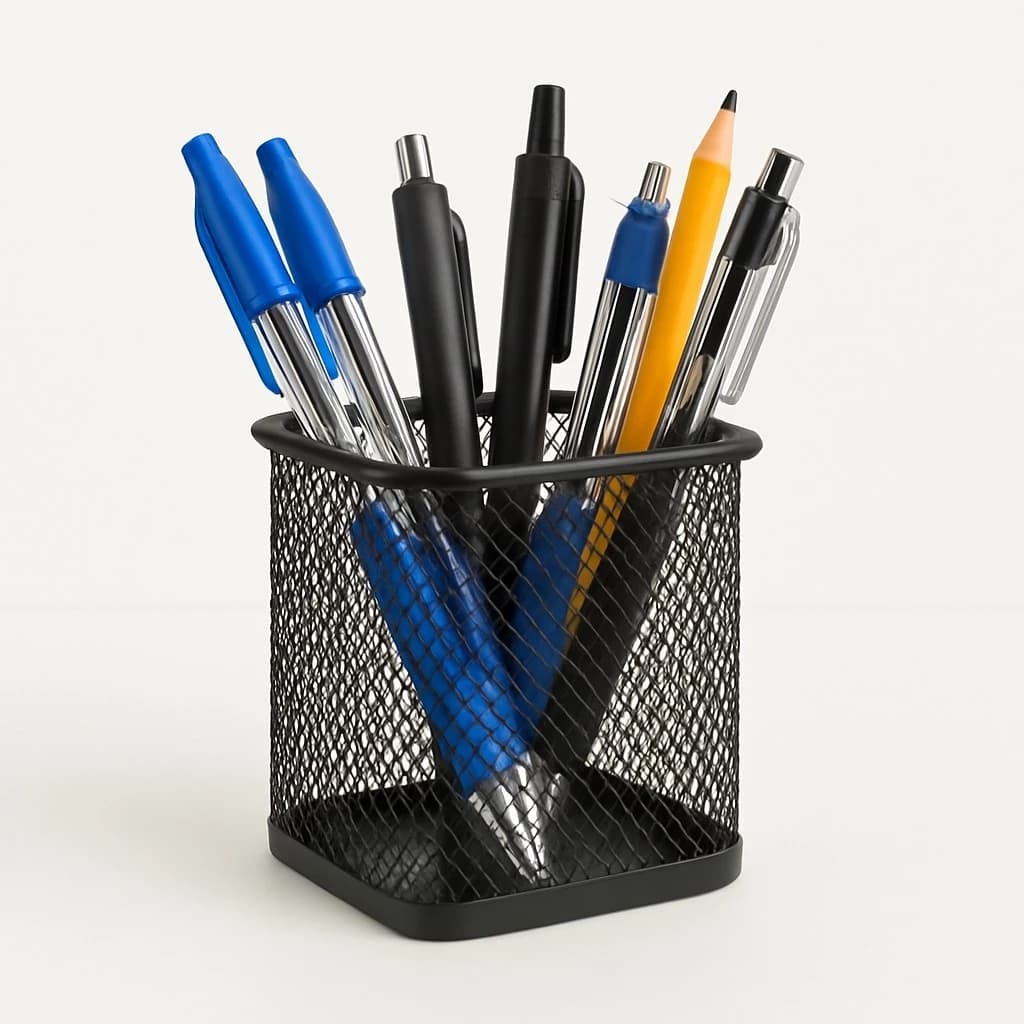 Porta Canetas Aramado Preto Organizador de Mesa Escritório Aço Porta Lápis Moderno Suporte Caneta