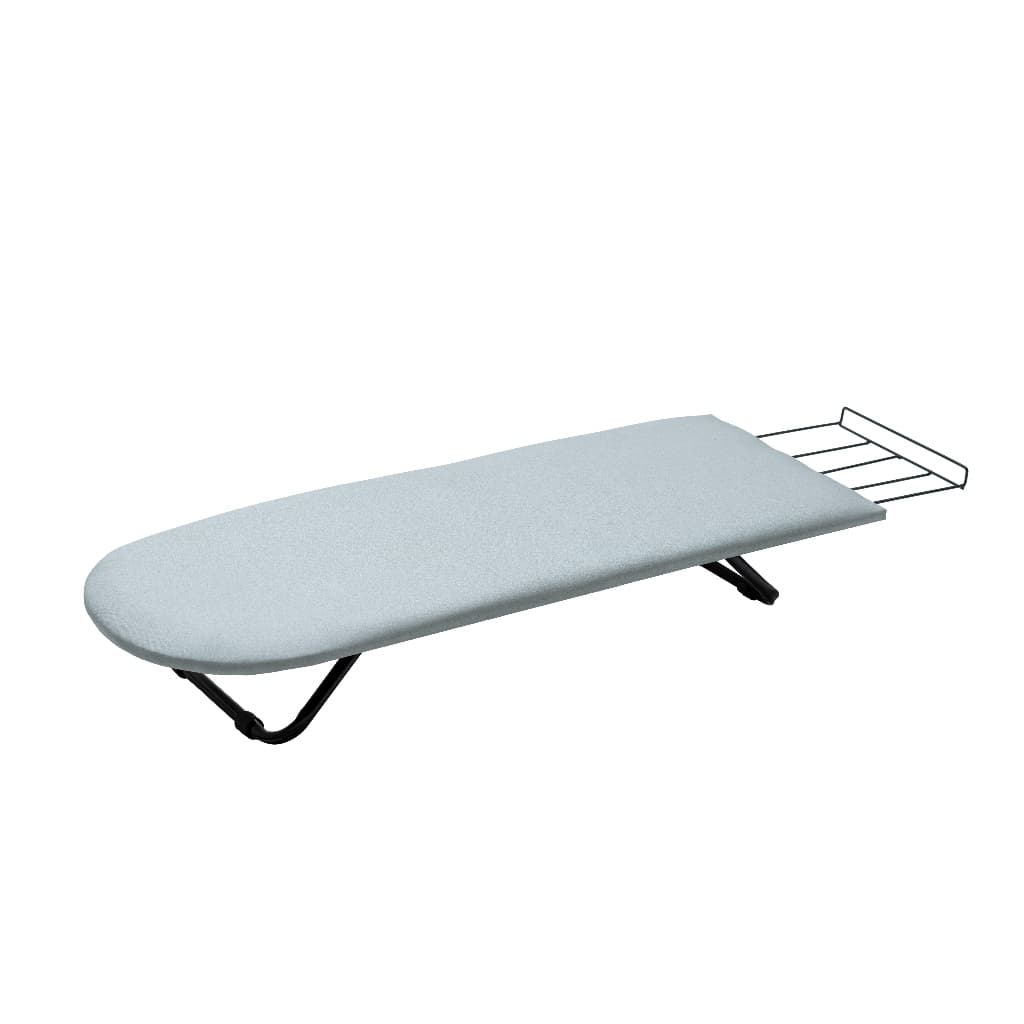 Mesa de Passar Roupa Portátil em Aço Tubular Dobrável Tábua de Passar com Porta Ferro