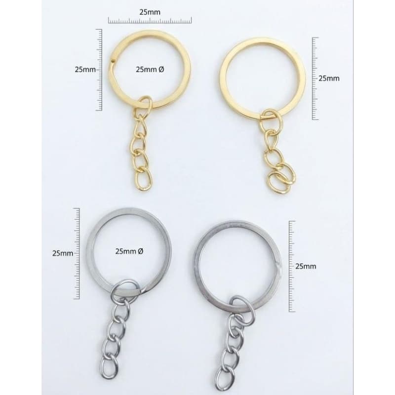 Argola para Chaveiro 25mm com Corrente