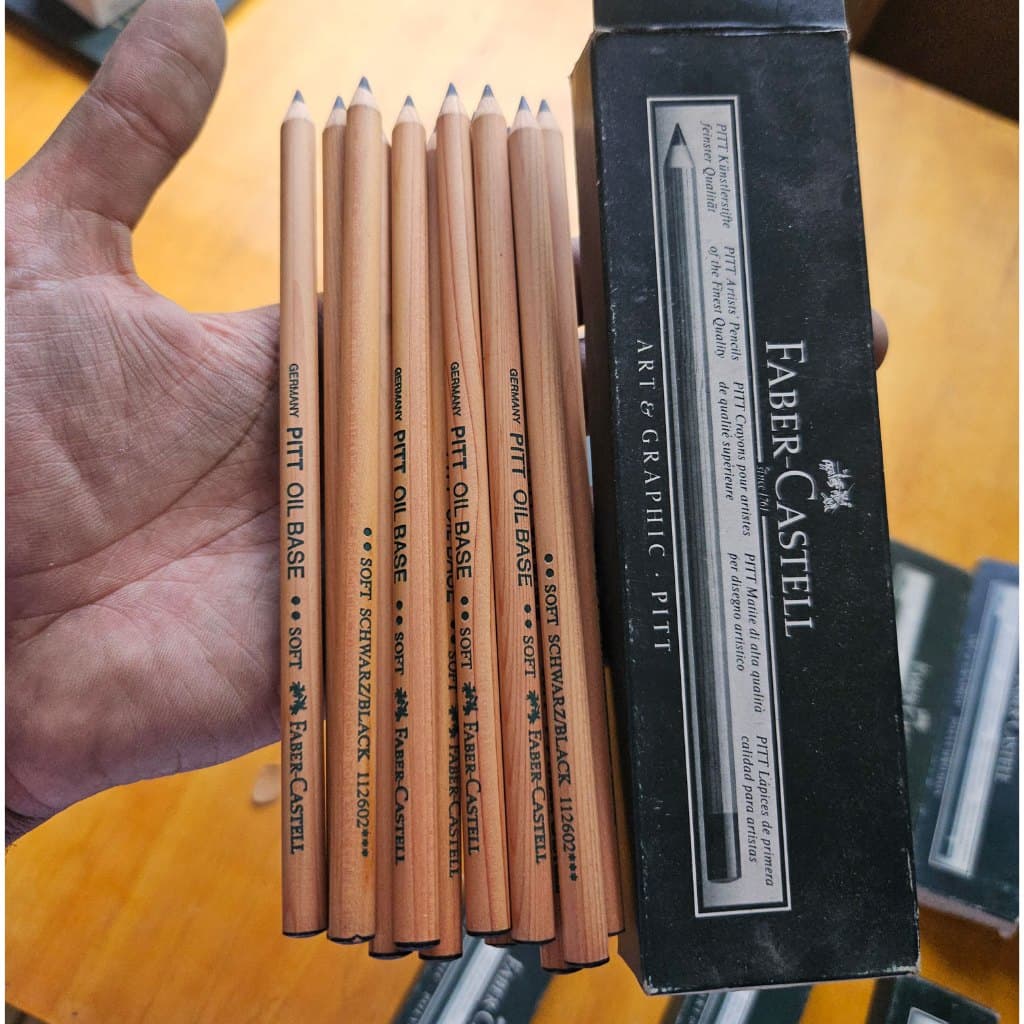 Caixa 12 Lápis Faber-Castell PITT Oil Base Soft - Novo/Vintage