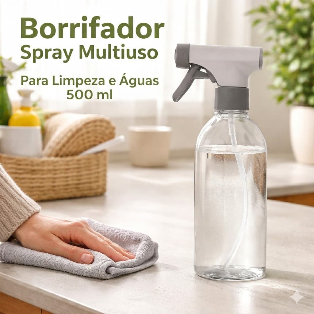 Borrifador Spray Multiuso Para Limpeza e Águas 500 ml álcool água Organização casa