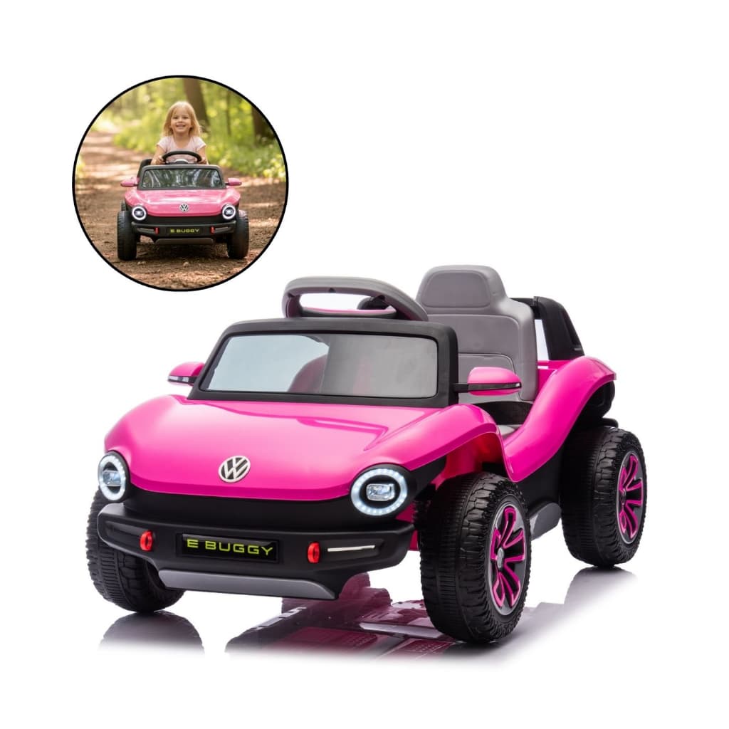 Mini Carro Elétrico Infantil 12v Volkswagen Buggy Rosa