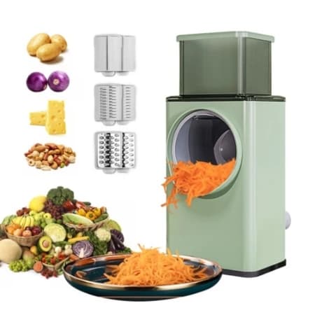 Ralador de Queijo Fatiador Legumes Cortador Vegetais Manual 3em1 Multiuso Cozinha Giratorio Manivela