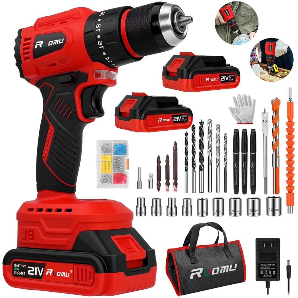 Parafusadeira Furadeira Sem Fio 2 Baterias Brushless Profissional 21V