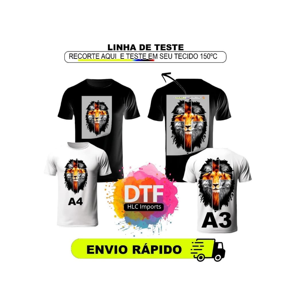 Impressão Folha  A4 A3 DTF Textil Impressa Pronto para Aplicação - Envie sua Arte