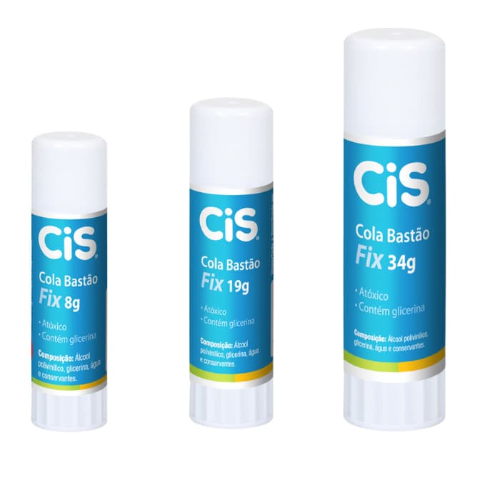 Cola Bastão CIS Fix 8g 19g 34g Ideal Para Escola e Artesanato