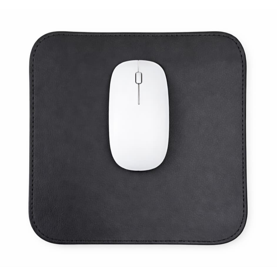Desk Pad Couro Sintético 20x20cm Escritório Mouse Pad + Porta Copo