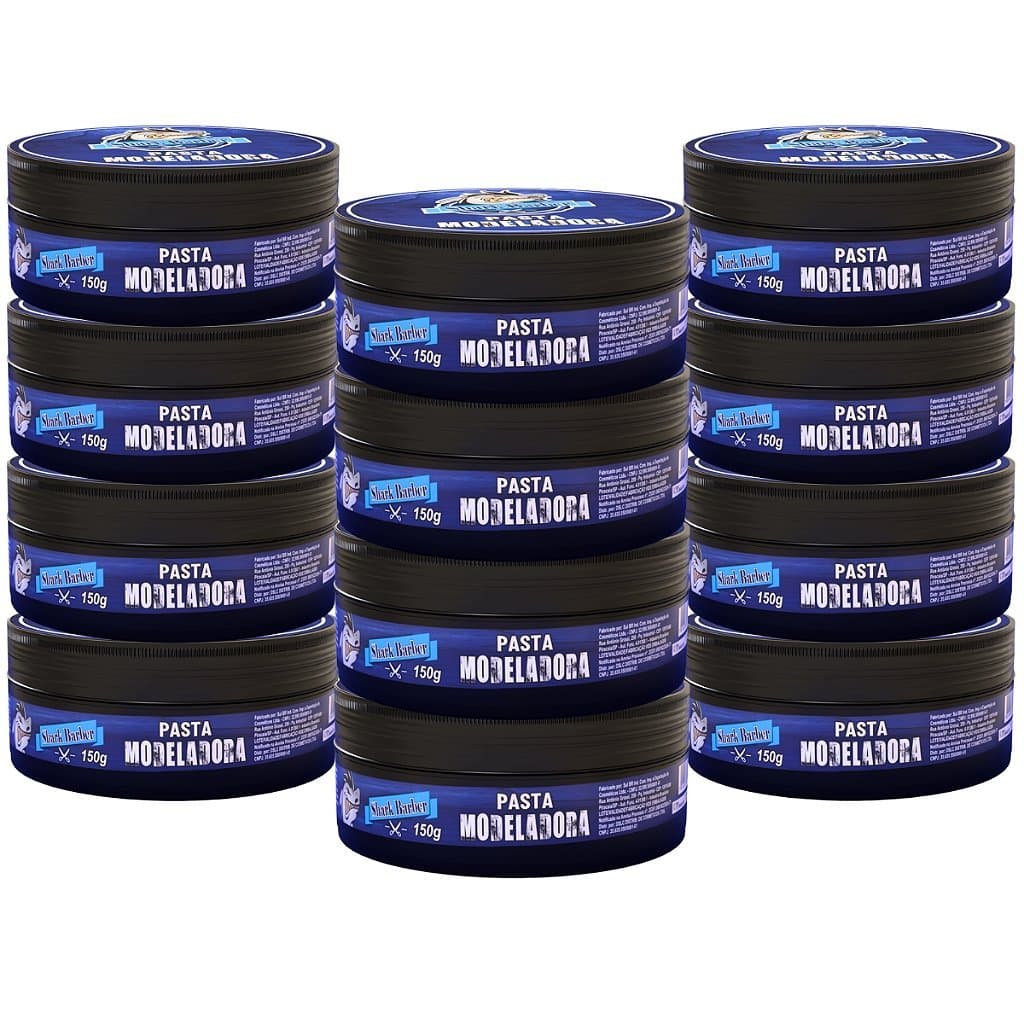KIT C/ 12 UN POMADA MODELADORA SHARK BARBER 150G
