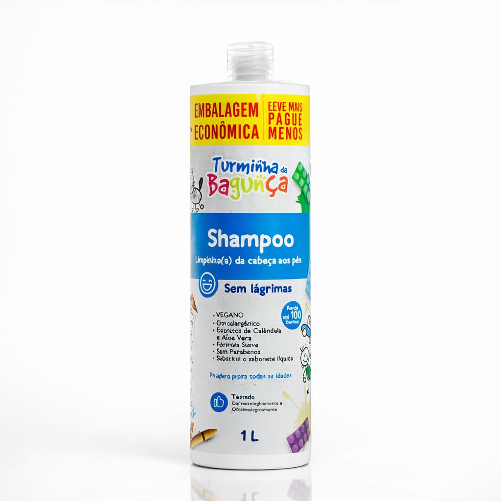 Shampoo Sabonete Líquido Infantil Turminha da Bagunça 1L Sem Lágrimas