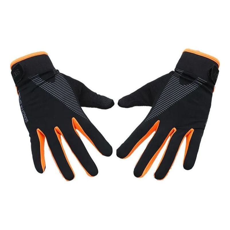 Luva Ciclismo Mtb Dedo Longo Touch Screen Anti-deslizante Cor Laranja