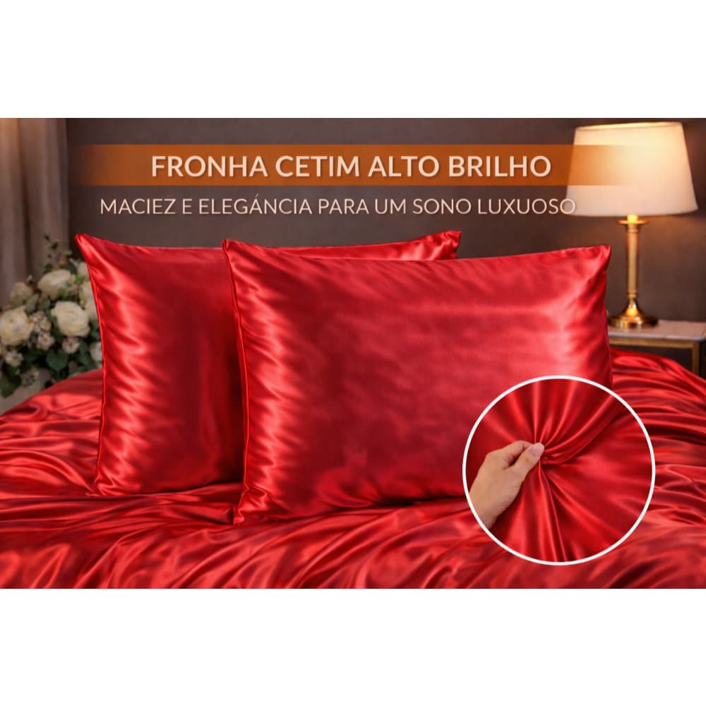 Par Fronhas Cetim Luxo Toque Seda Macio Anti Frizz Cabelo Elegante Suave