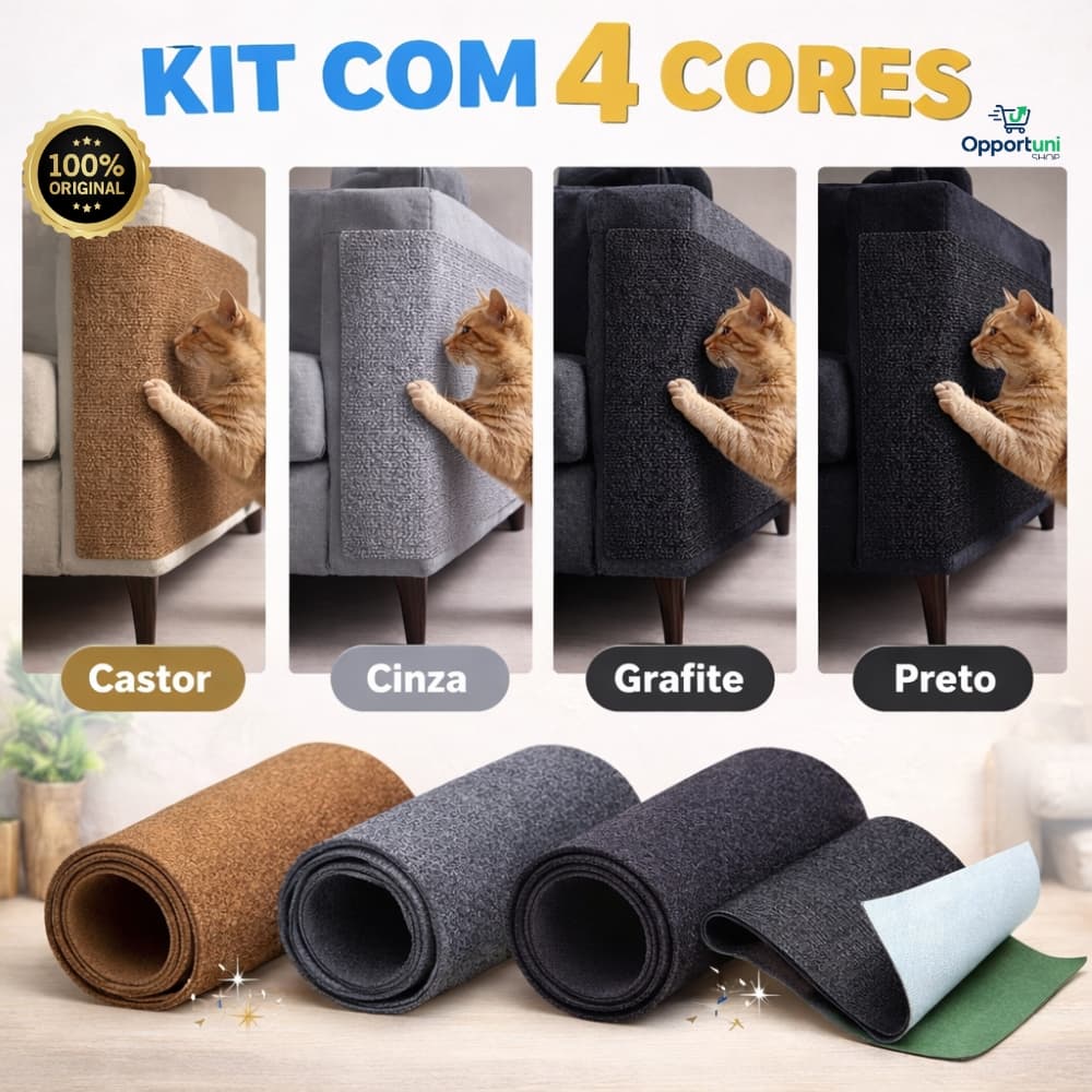 Arranhador Adesivo Premium Preto para Gatos – Proteção Discreta e Alta Durabilidade