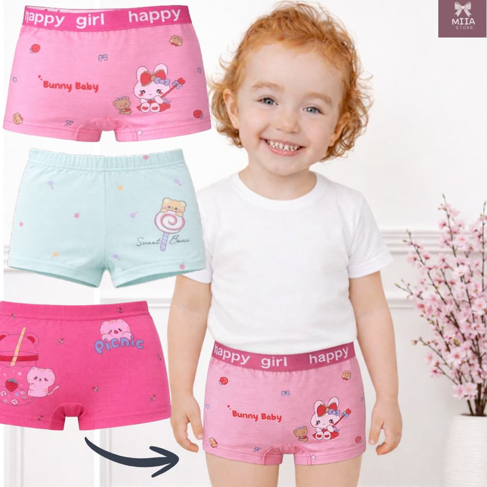 Kit até 8 Calcinha Infantil Shortinho 2 a 4 anos Toque suave Box Boxer Importada com ou sem algodão