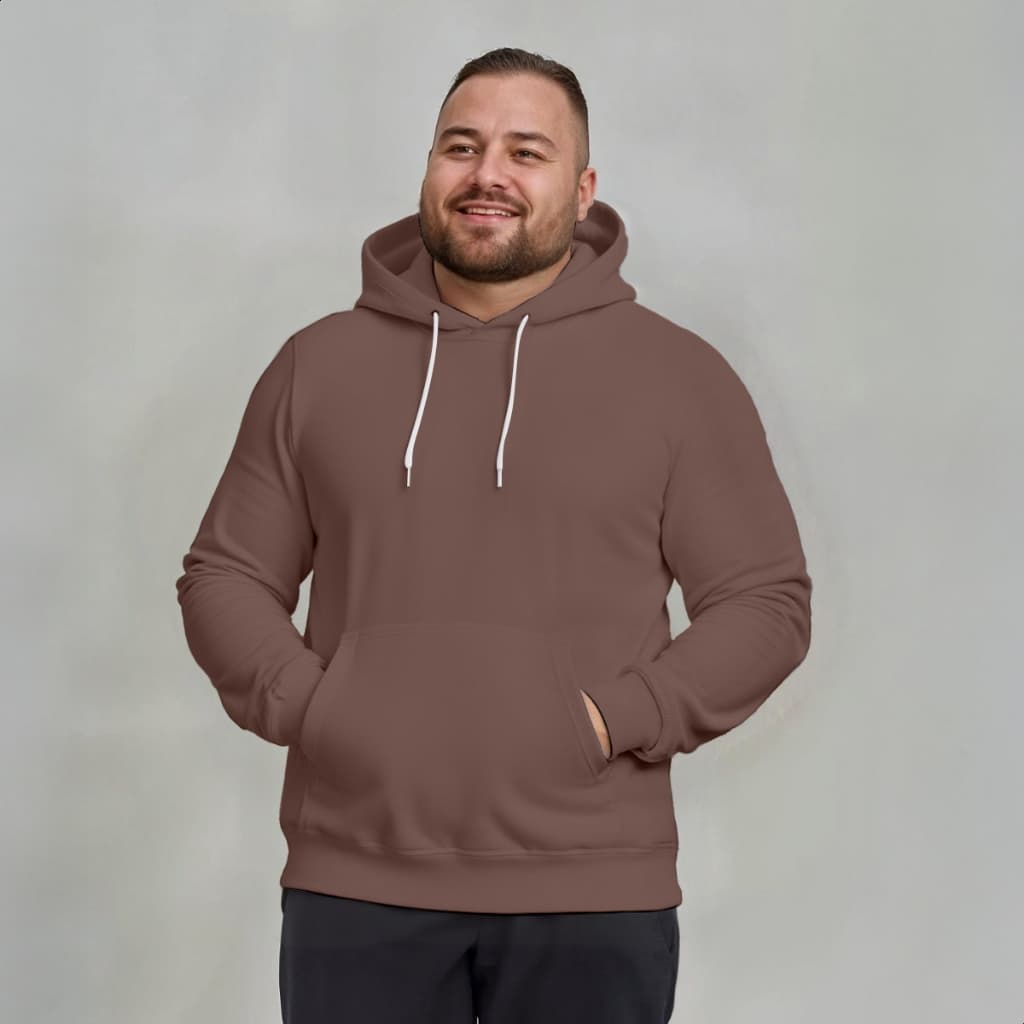 Moletom Unissex Plus Size Com Capuz Canguru Liso Colorido
