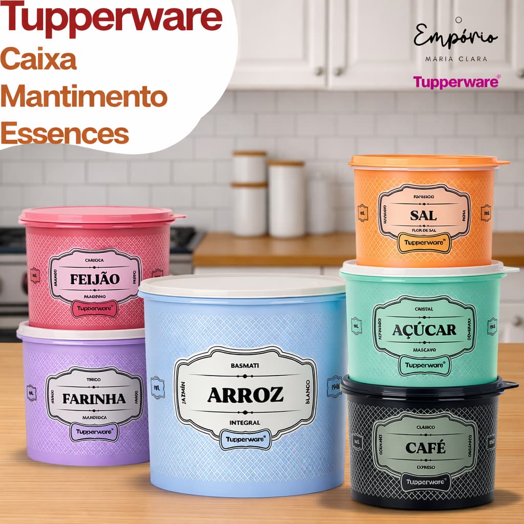 Tupperware Caixa Mantimento Essences Potes Herméticos para Armazenar