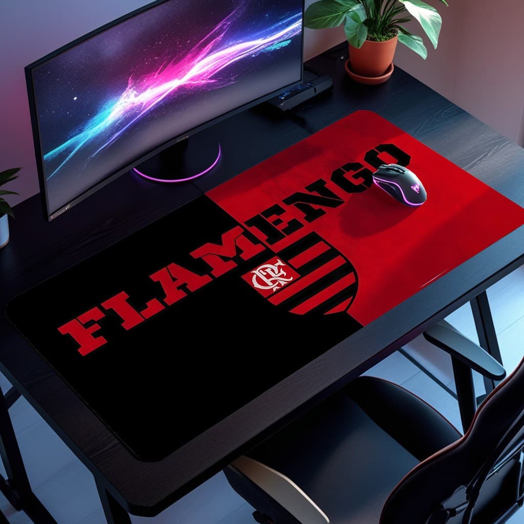 Mouse Pad Times Futebol  Antiderrapante Borda costurada Desk Pad Profissional