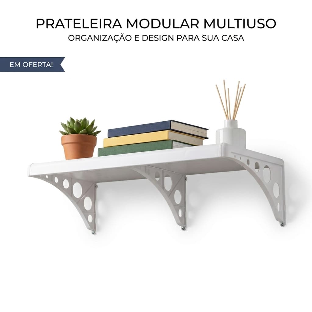 Prateleira Multiuso 100x20cm Porta Shampoo Banheiro Astra