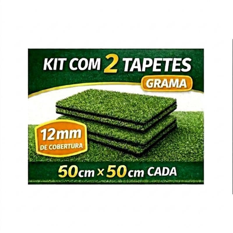 2 Tapetes Grama Sintética 50cm x 50cm para Decoração e Sanitário Pet. Tapete de Grama Sintética Decorativa e Xixi Pet
