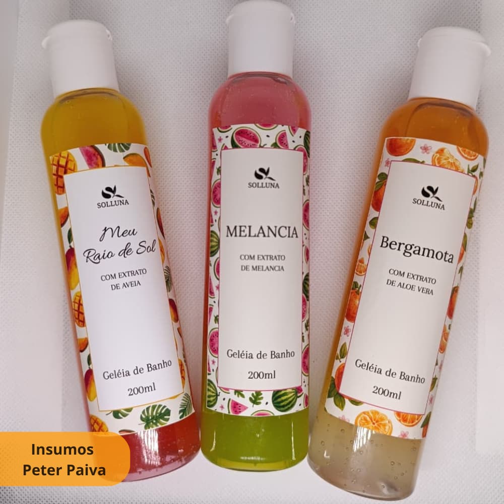 Geleia De Banho Sabonete Líquido | Hidratante Perfumado Extrato | Sabonete Gel Melancia Manga Bergamota 200ml Solluna