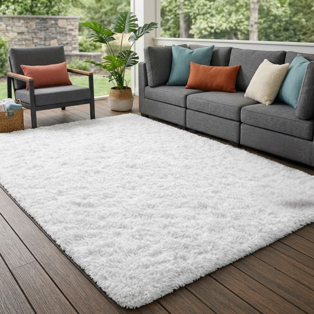 Tapete 2,40x2,00 Felpudo Alto Padrão Quarto Moderno Base Segura Limpeza Rápida Aconchego Premium