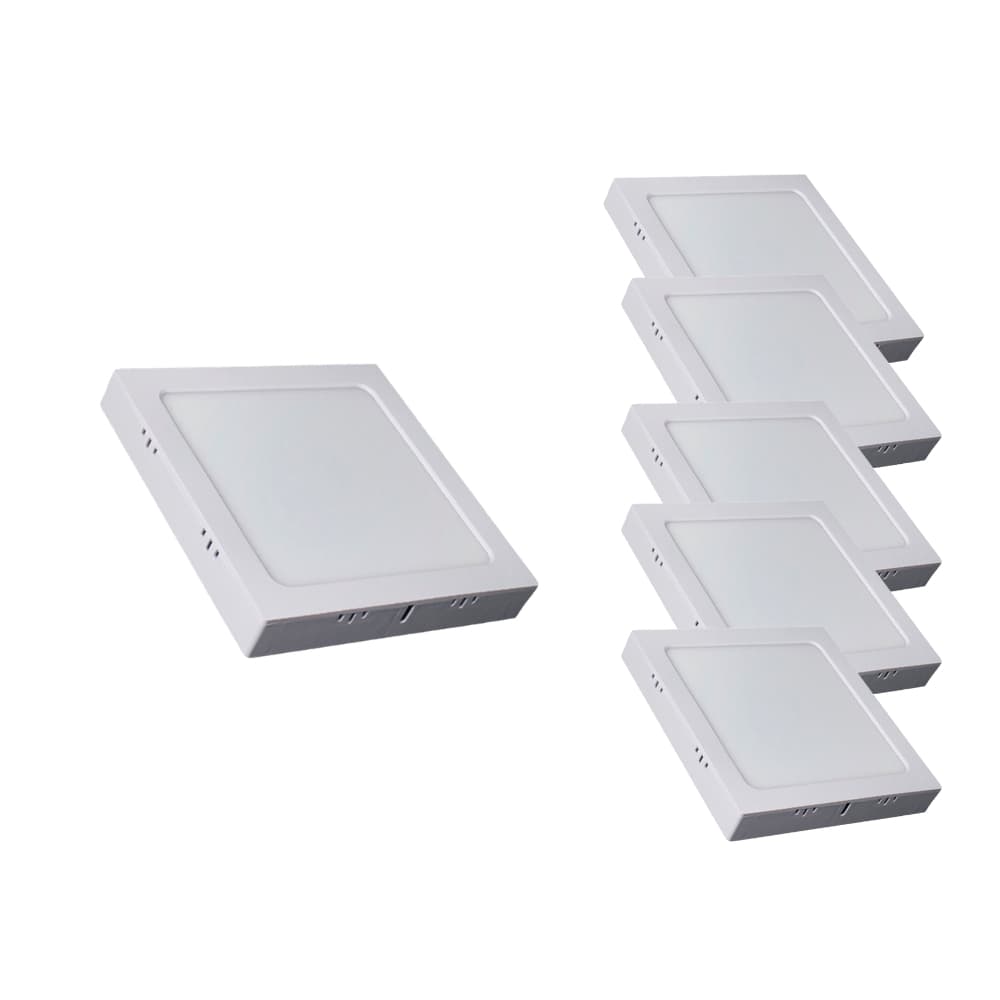Kit Painéis LED Plafon Sobrepor Quadrado 12W 18W 24W 4000K 6500K Branco Frio Bivolt Ultraluz