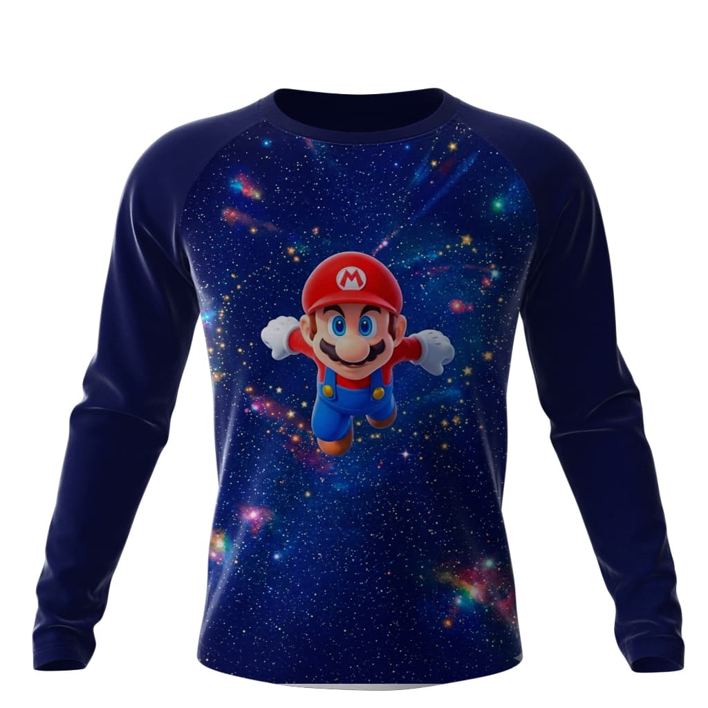 Camiseta Proteção Uv Mario Espaço