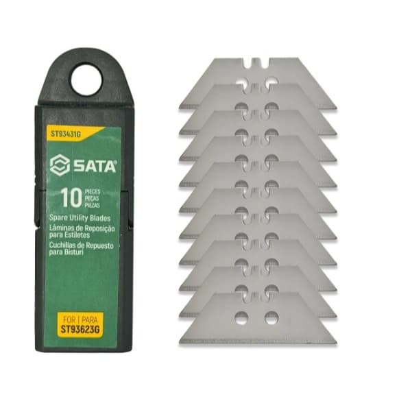 Jogo de Lâminas para Estilete Trapezoidal 18mm com 10 Peças Sata - ST93431G