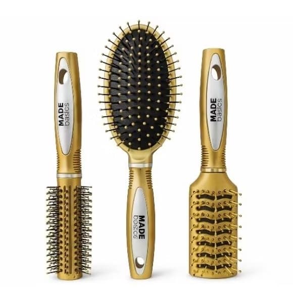 Kit 3 Escovas de Cabelo Profissional Premium Desembaraçante Modeladora Ventilada Salão Feminina