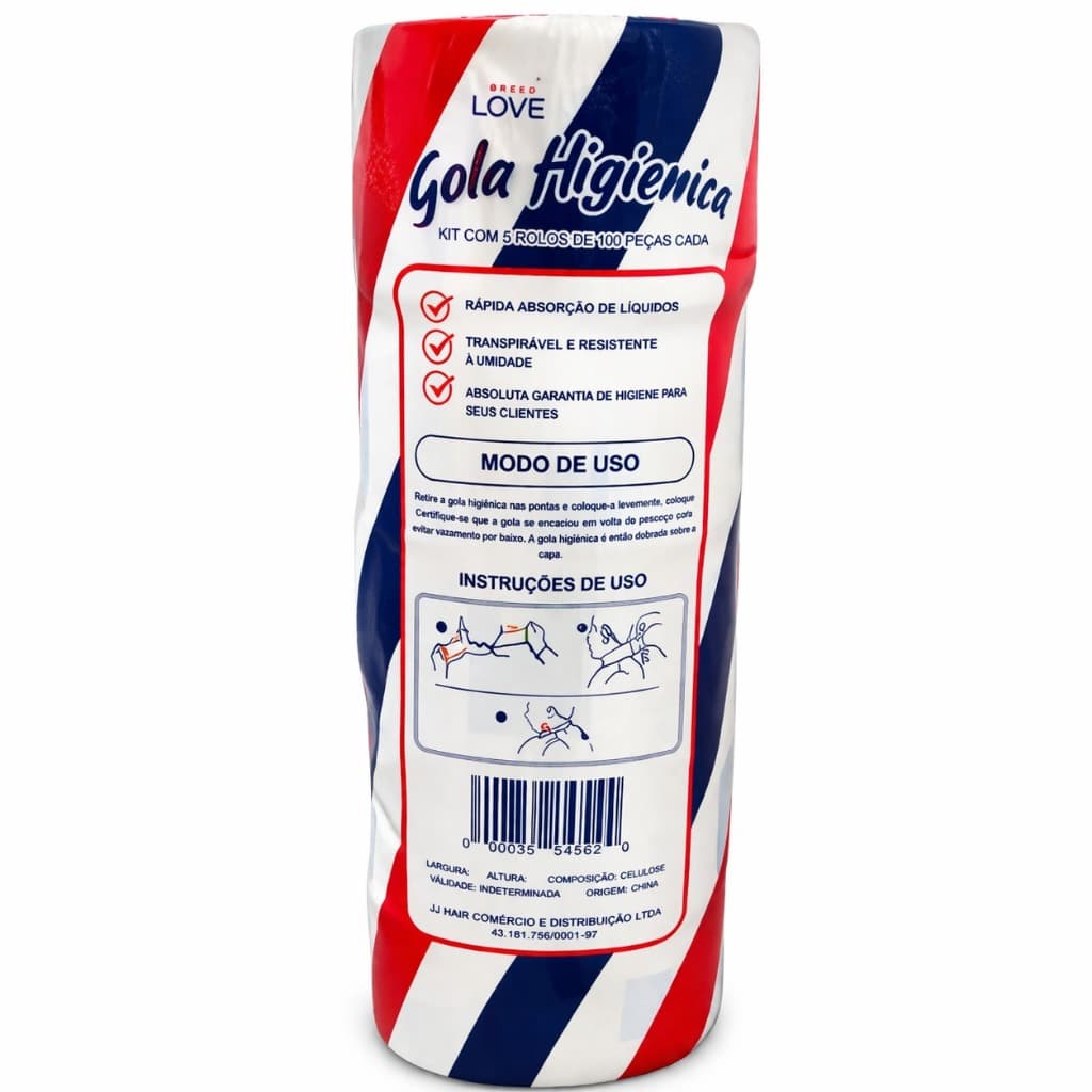 gola higiênica barbearia 1 Pacote C/ 5 rolos 500 unidades descartável pronta entrega envio imediato salão profissional